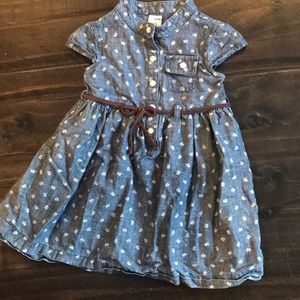 Cowgirl dress w pearl buttons and braided belt!